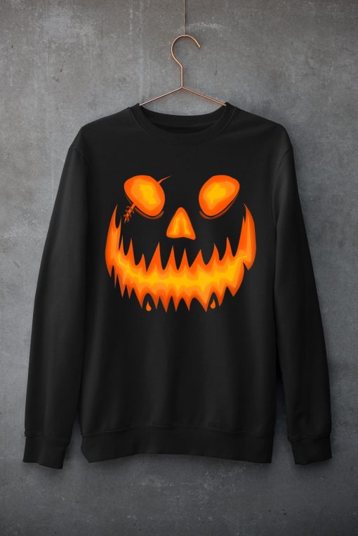 Halloween Scary Evil Pumpkin Funny Pumpkin Head T-Shirt