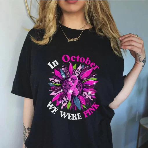 In October We Wear Pink Breast Cancer Costume T-Shirt