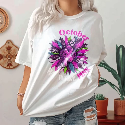In October We Wear Pink Breast Cancer Costume T-Shirt