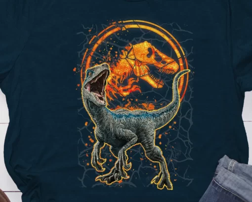 Jurassic World Two Blue Raptor Magma Icon T-Shirt