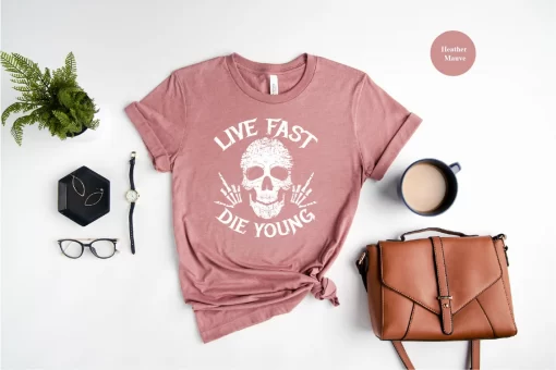 Live Fast Die Young Shirt – Funny Skull TShirt