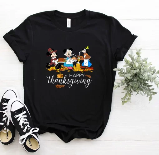 Micky Minnie Goofy Party Disney Thanksgiving T-Shirt