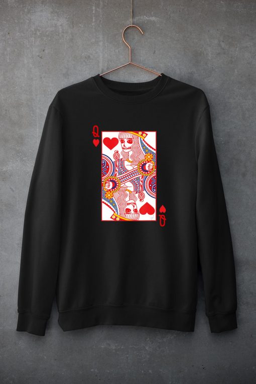 Queen Of Hearts Playing Card Skeleton Halloween Costume T-Shirt