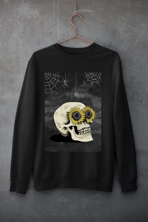 Skull With Sunflower Eyes Classic T-Shirt