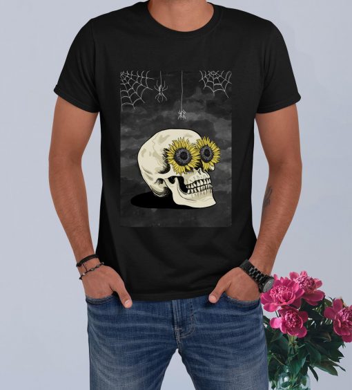 Skull With Sunflower Eyes Classic T-Shirt