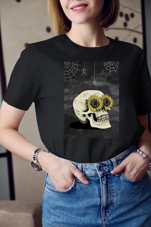 Skull With Sunflower Eyes Classic T-Shirt