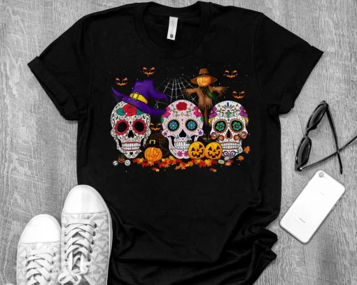 Sugar Skull Funny Halloween T-Shirt