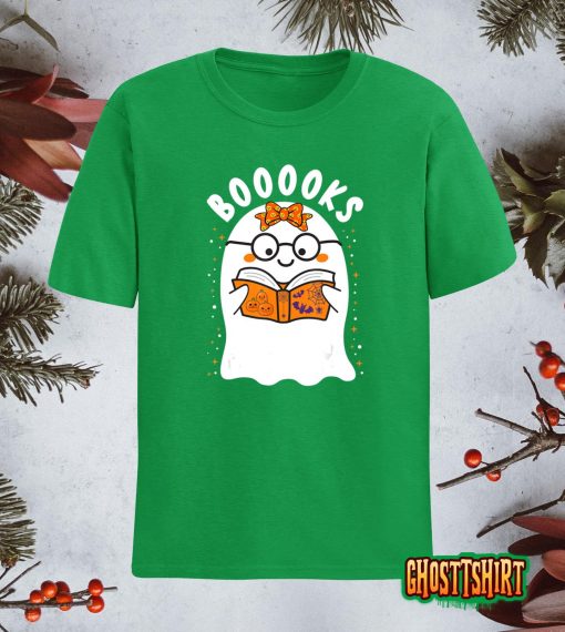Booooks! Cute Ghost Reading Library Books Halloween Teacher T-Shirt