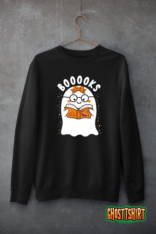 Booooks! Cute Ghost Reading Library Books Halloween Teacher T-Shirt