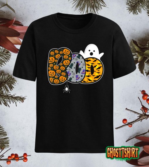 Funny boo with ghost and pumpkins for halloween costume T-Shirt