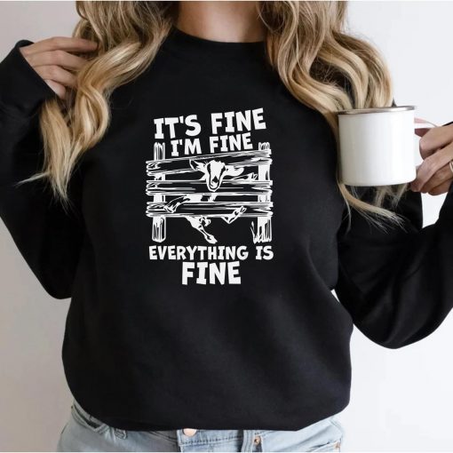 Funny Goat It’s Fine I’m Fine Everything Is Fine T-Shirt
