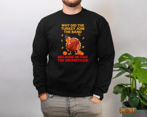 Funny Mens Tshirts, Turkey Drum Happy Thanksgiving Day T-Shirt