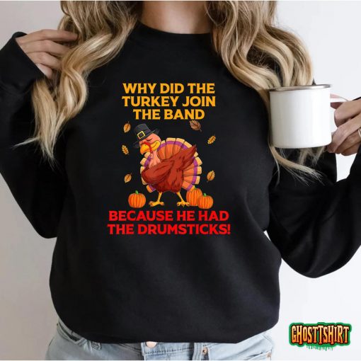 Funny Mens Tshirts, Turkey Drum Happy Thanksgiving Day T-Shirt