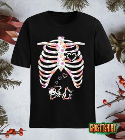 Halloween Pregnancy Announcement Girl Skeleton Baby Classic T-Shirt