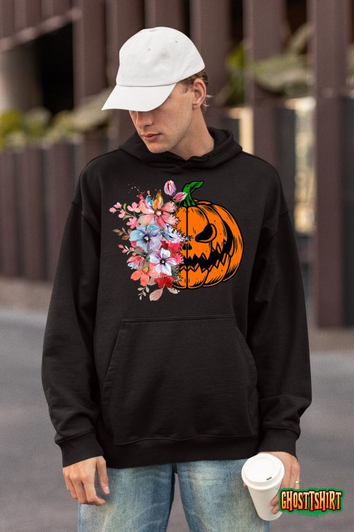 Halloween Pumpkin & Flower Funny Halloween Costume 2022 Premium T-Shirt