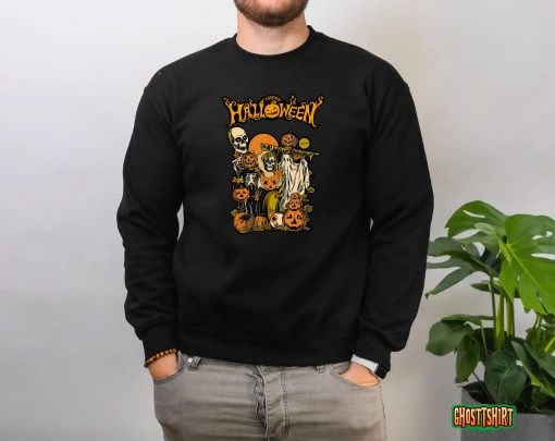 Happy Halloween 2022 Scary Creatures Pumpkin Head Ghost T-Shirt