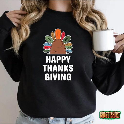 Happy Thanksgiving Autumn Fall Design Thankful Thanksgiving T-Shirt