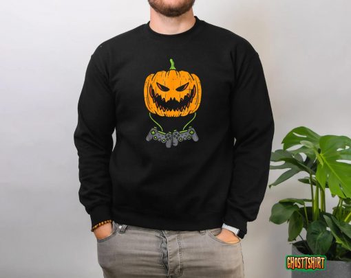 Jack O Lantern Game Controller Gamer Halloween 2022 Boys T-Shirt