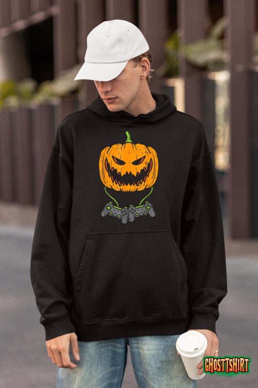 Jack O Lantern Game Controller Gamer Halloween 2022 Boys T-Shirt