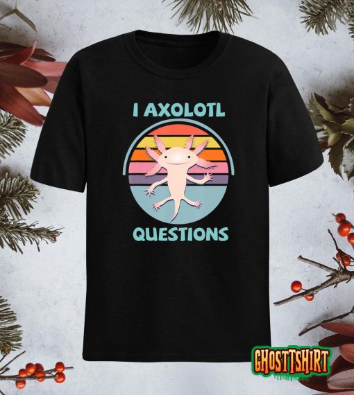 Kawaii I Axolotl Questions Funny Axolotl Lover Kids Teens T-Shirt