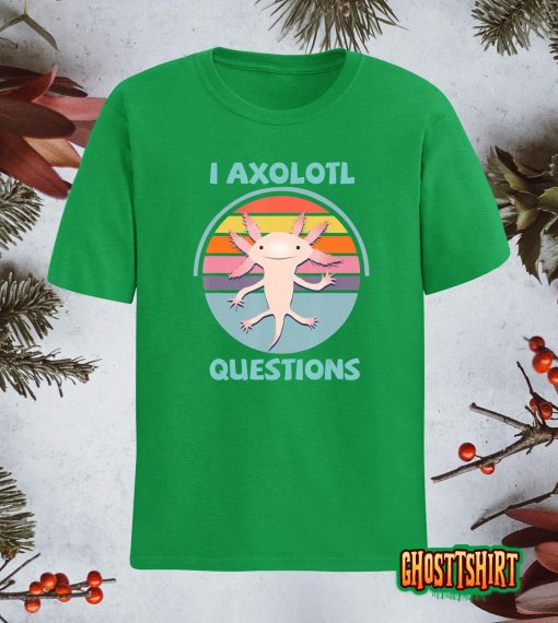 Kawaii I Axolotl Questions Funny Axolotl Lover Kids Teens T-Shirt