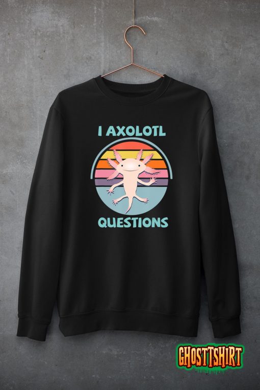 Kawaii I Axolotl Questions Funny Axolotl Lover Kids Teens T-Shirt