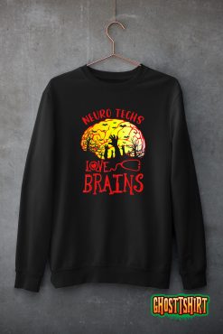 Neuro Techs Love Brains Halloween Neurology Technologist T-Shirt