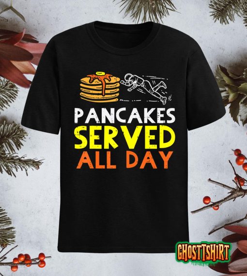 Pancakes Served American Football Funny Offensive Lineman T-Shirt