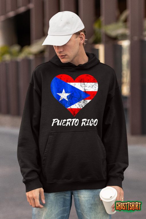 Puerto Rico Heart Puertorro Puerto Rican Flag Boricua Roots T-Shirt