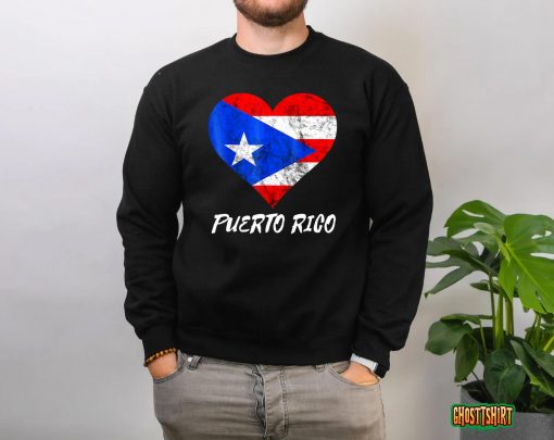 Puerto Rico Heart Puertorro Puerto Rican Flag Boricua Roots T-Shirt