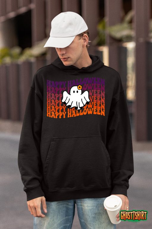 Retro Ghost Happy Halloween 2022 Trick Or Treat Halloween T-Shirt