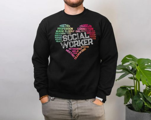 Social Worker Word Cloud Heart Social Work T-Shirt