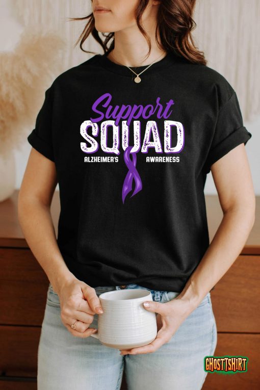 Support Squad Alzheimer’s Awareness Purple Ribbon T-Shirt