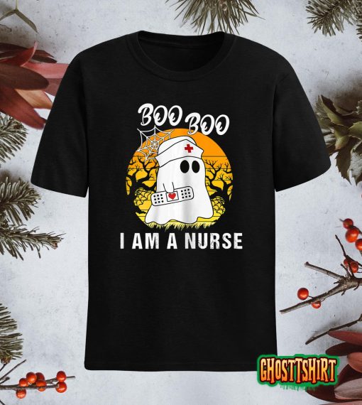 Womens BOO BOO I Am A Nurse Funny Ghost Halloween 2022 T-Shirt