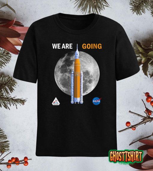 Womens NASA Artemis We Are Going Moon SLS Insignia Meatball T-Shirt
