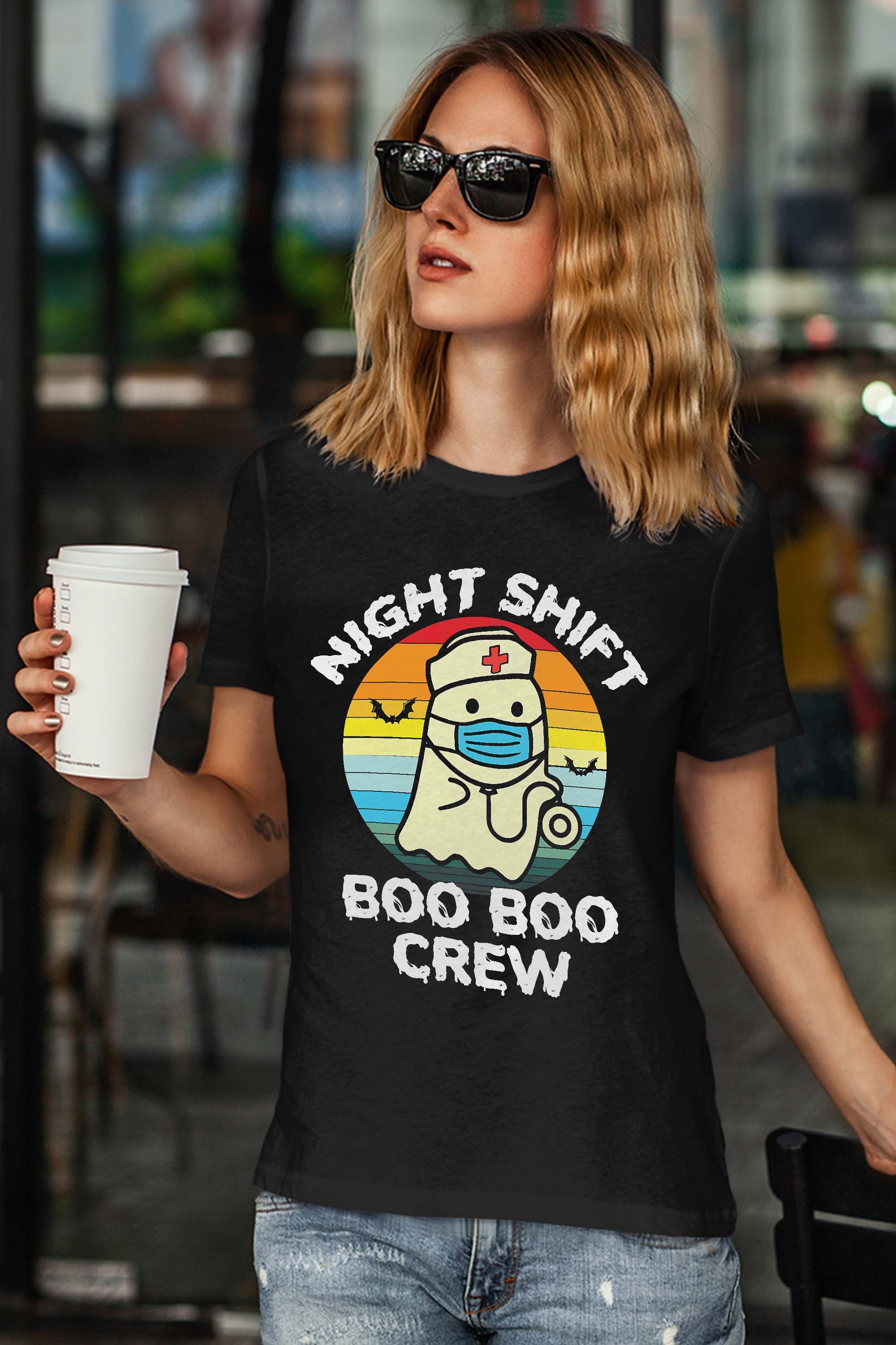 2022 Night Shift Boo Boo Crew Nurse Halloween For Nurses RN T-Shirt