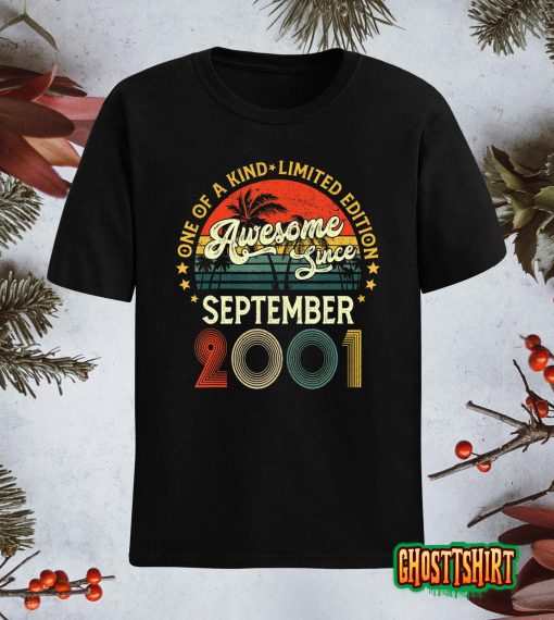 21 Year Old Vintage September 2001 21st Birthday Men Women T-Shirt