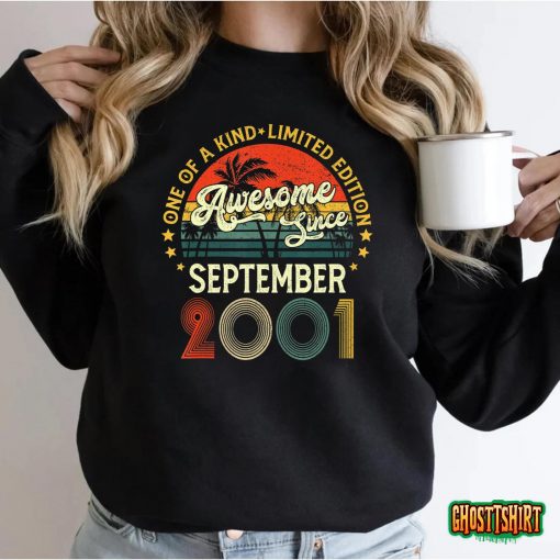 21 Year Old Vintage September 2001 21st Birthday Men Women T-Shirt