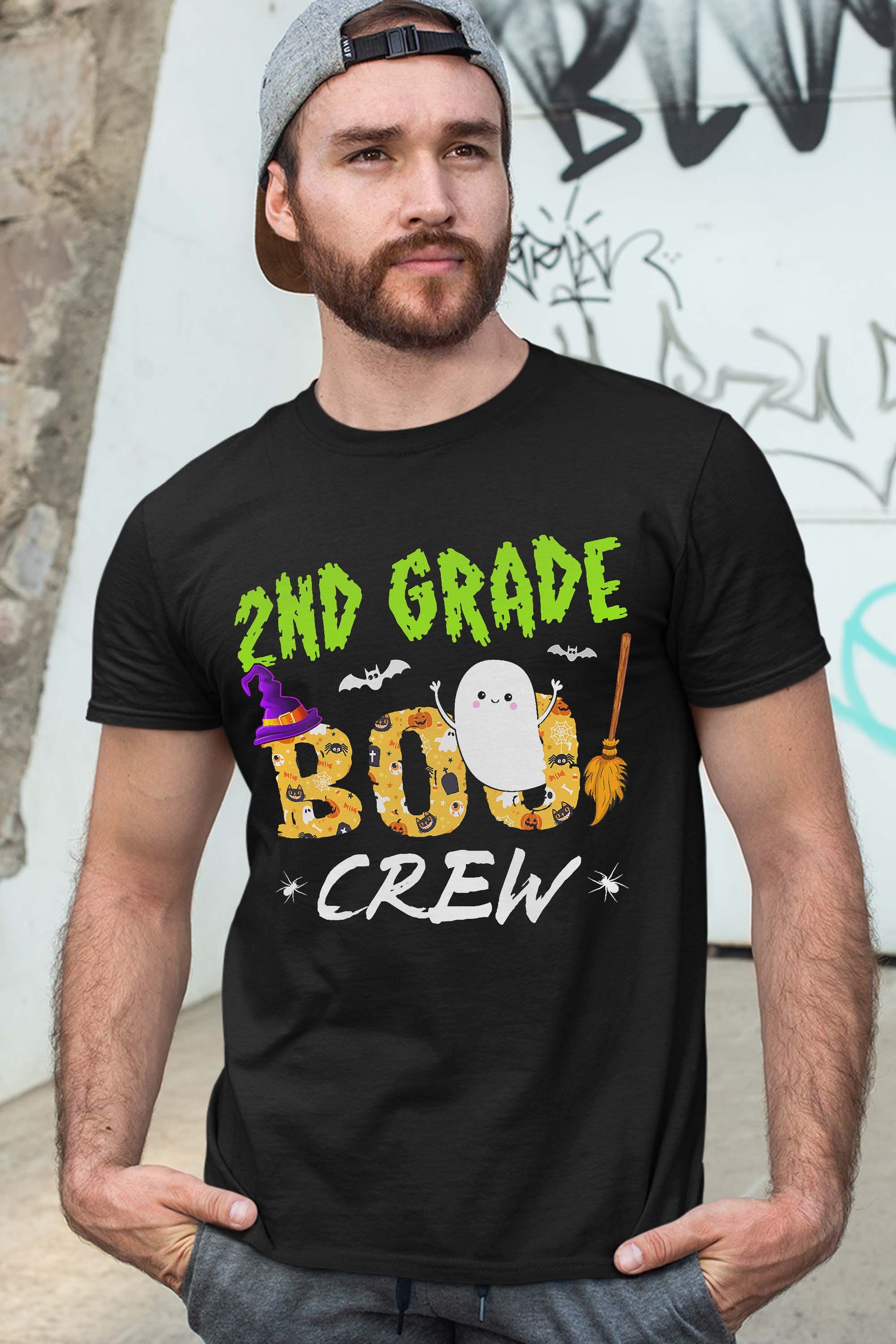 2nd Grade Boo Crew Teacher Funny Halloween Costume Gifts T-Shirt