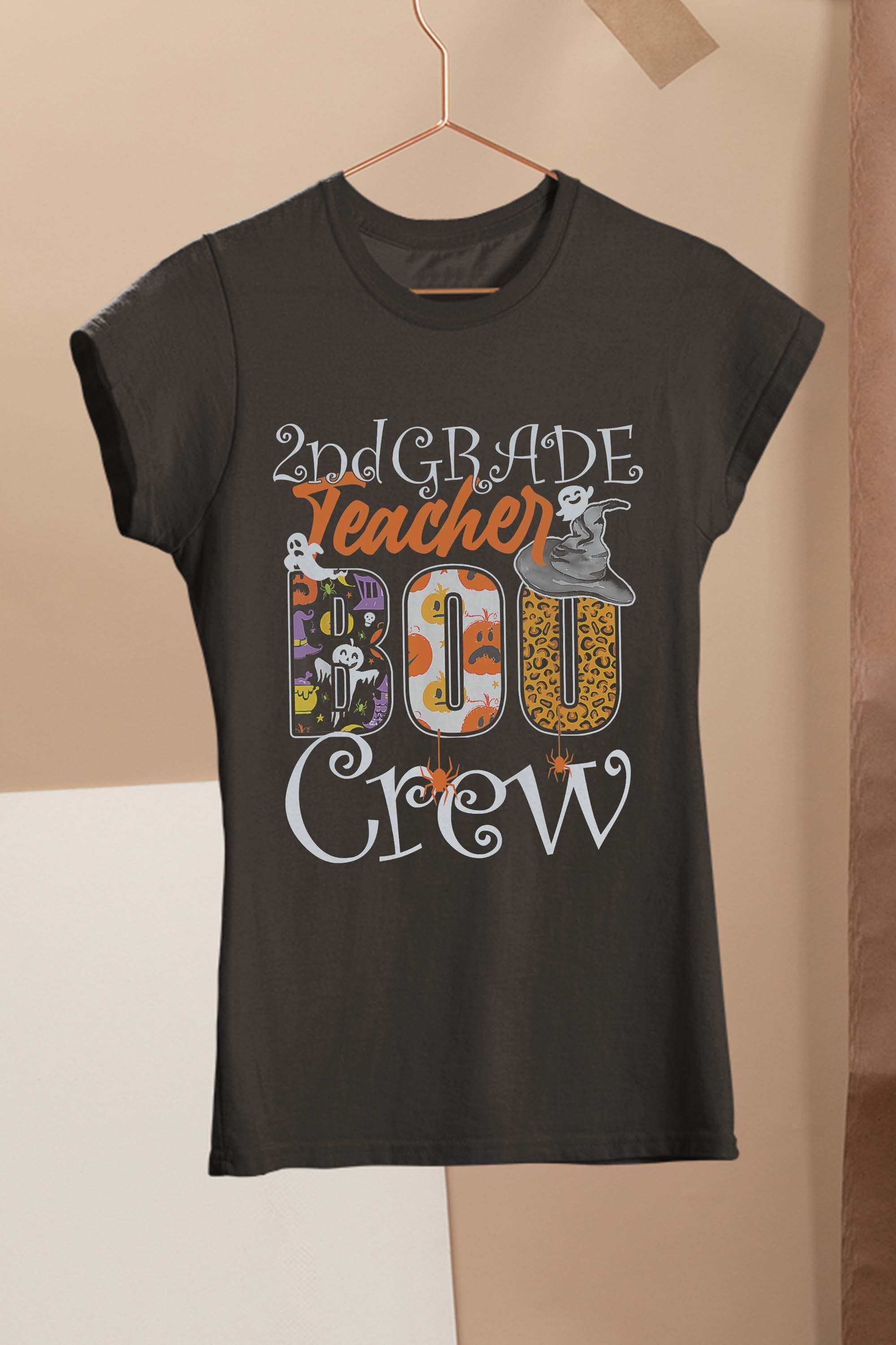 2nd Grade Teacher Boo Crew Halloween Second Grade Teacher T-Shirt