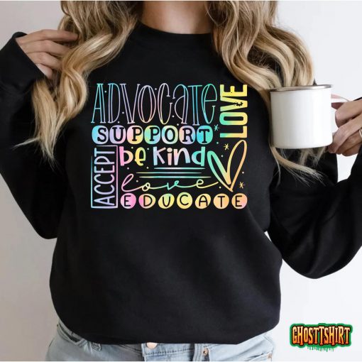 Advocate Love Support Accept Be Kind Autism Awareness Women T-Shirt