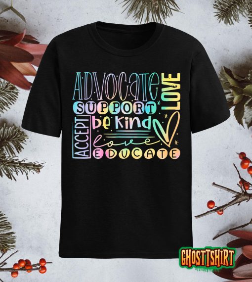 Advocate Love Support Accept Be Kind Autism Awareness Women T-Shirt
