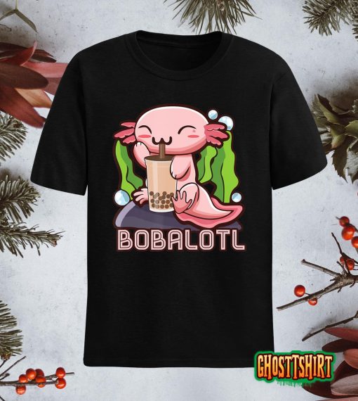 Bobalotl Axolotl Boba Tea Bubble Milk Anime Gift Girls Teen T-Shirt