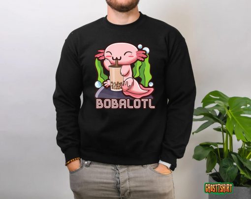 Bobalotl Axolotl Boba Tea Bubble Milk Anime Gift Girls Teen T-Shirt