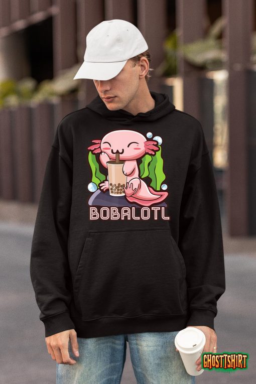 Bobalotl Axolotl Boba Tea Bubble Milk Anime Gift Girls Teen T-Shirt