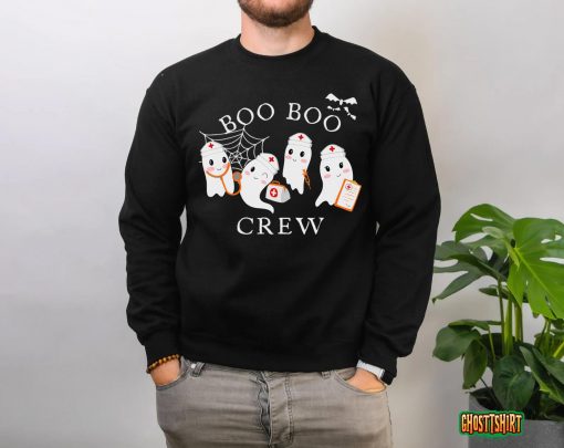 Boo Boo Crew Funny Nurse Halloween Cute Ghost Costume T-Shirt