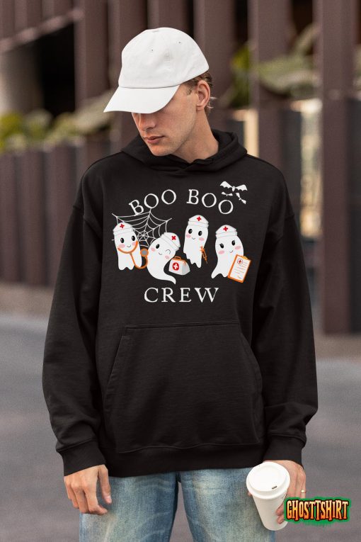 Boo Boo Crew Funny Nurse Halloween Cute Ghost Costume T-Shirt