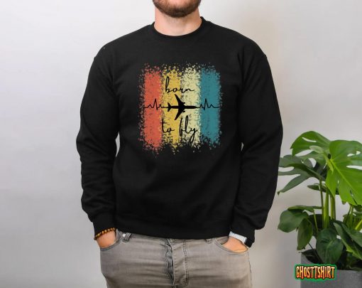 Born to Fly, Airplane Static  Funny Pilot T-Shirt