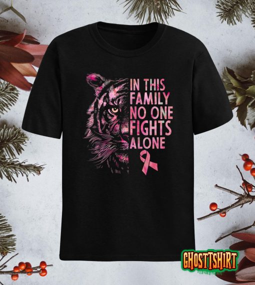 Breast Cancer Awareness 2022 Tiger Family Matching Ribbon T-Shirt