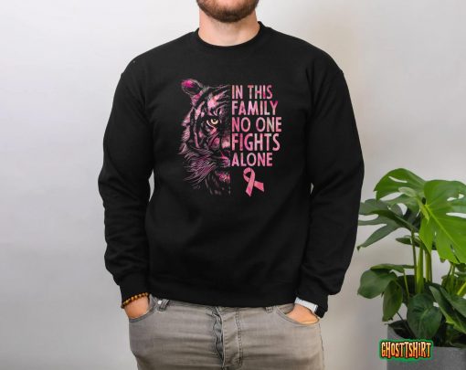Breast Cancer Awareness 2022 Tiger Family Matching Ribbon T-Shirt